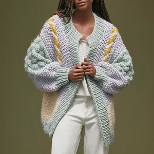Anthropologie x Vicky Knits • Pastel Patchwork Cardigan
